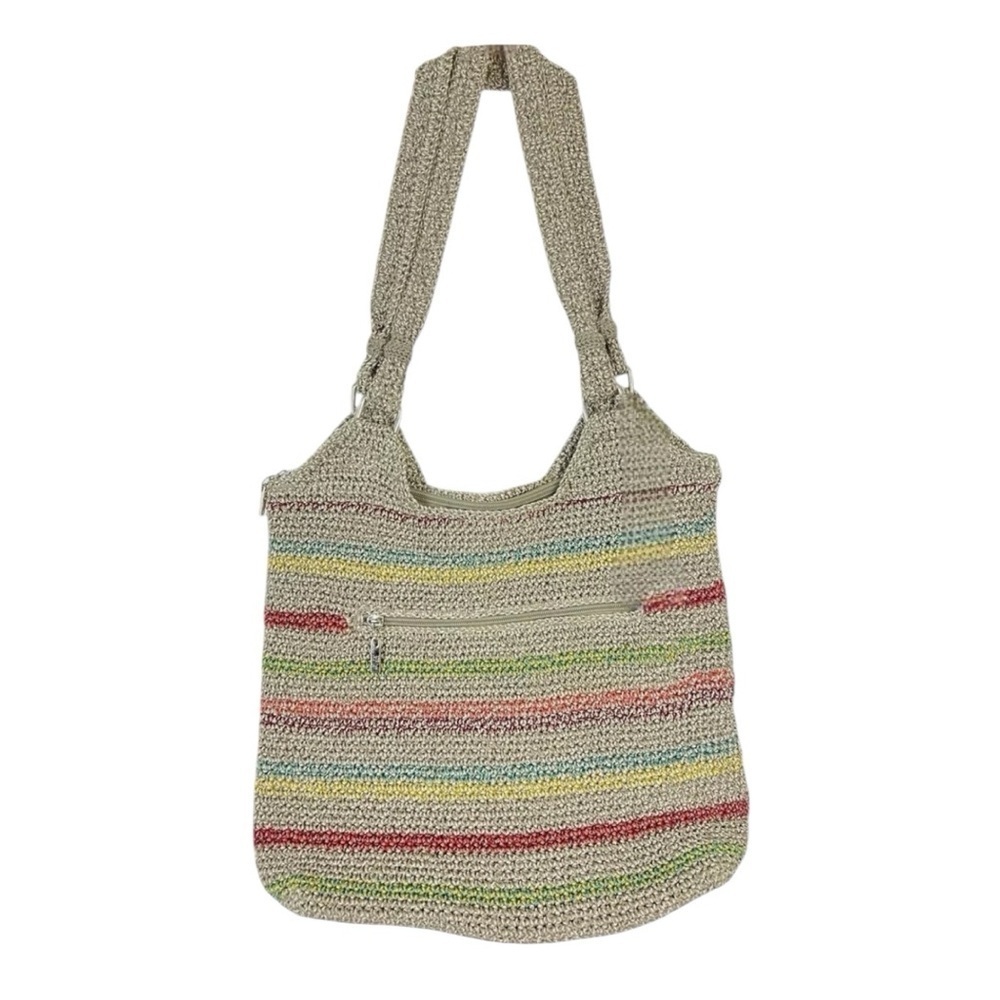 The Sak Multicolored Crochet Shoulder Bag – Boho Rainbow Stripes